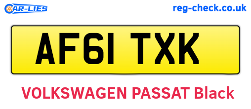 AF61TXK are the vehicle registration plates.