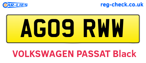AG09RWW are the vehicle registration plates.