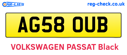 AG58OUB are the vehicle registration plates.