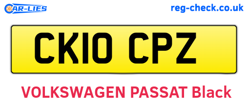 CK10CPZ are the vehicle registration plates.