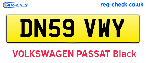 DN59VWY are the vehicle registration plates.