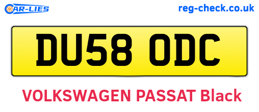 DU58ODC are the vehicle registration plates.