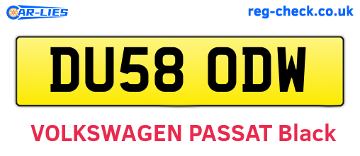 DU58ODW are the vehicle registration plates.