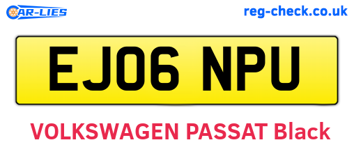 EJ06NPU are the vehicle registration plates.