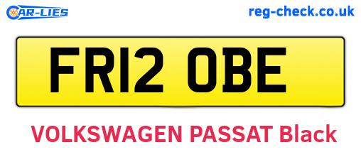 FR12OBE are the vehicle registration plates.