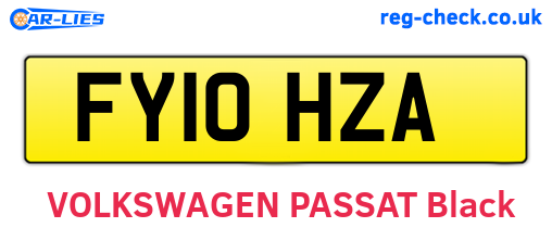 FY10HZA are the vehicle registration plates.