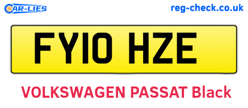 FY10HZE are the vehicle registration plates.
