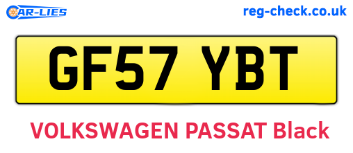 GF57YBT are the vehicle registration plates.