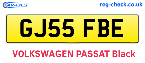GJ55FBE are the vehicle registration plates.