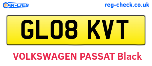 GL08KVT are the vehicle registration plates.