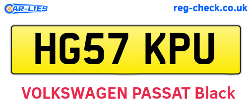 HG57KPU are the vehicle registration plates.