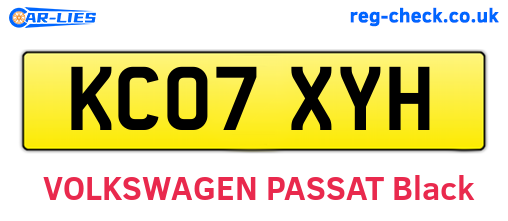 KC07XYH are the vehicle registration plates.