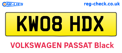 KW08HDX are the vehicle registration plates.