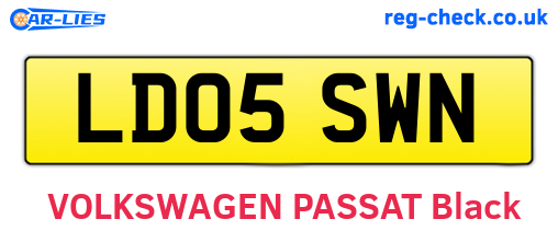 LD05SWN are the vehicle registration plates.