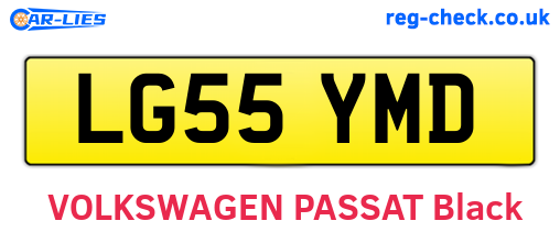 LG55YMD are the vehicle registration plates.
