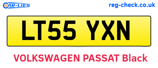 LT55YXN are the vehicle registration plates.