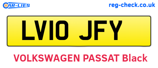 LV10JFY are the vehicle registration plates.