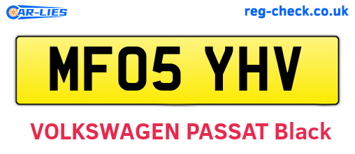 MF05YHV are the vehicle registration plates.