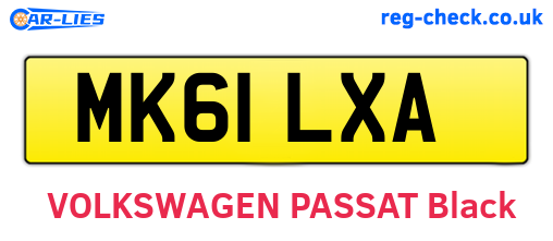 MK61LXA are the vehicle registration plates.