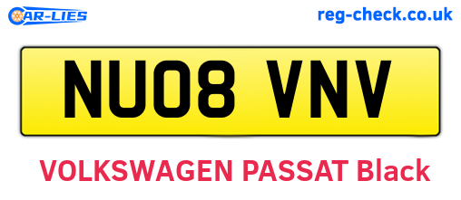 NU08VNV are the vehicle registration plates.