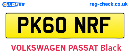 PK60NRF are the vehicle registration plates.