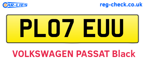 PL07EUU are the vehicle registration plates.