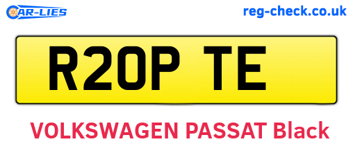 R20PTE are the vehicle registration plates.