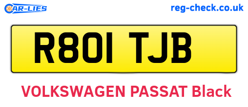 R801TJB are the vehicle registration plates.