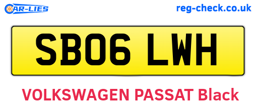 SB06LWH are the vehicle registration plates.