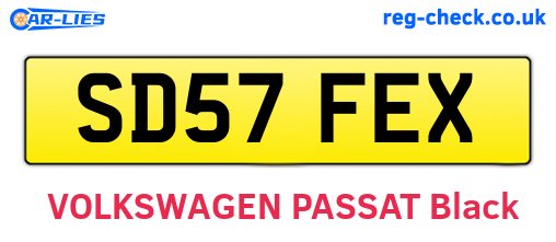 SD57FEX are the vehicle registration plates.