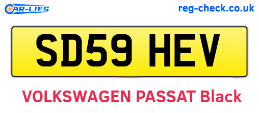 SD59HEV are the vehicle registration plates.