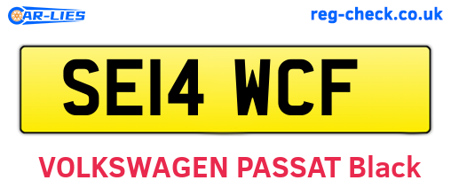 SE14WCF are the vehicle registration plates.