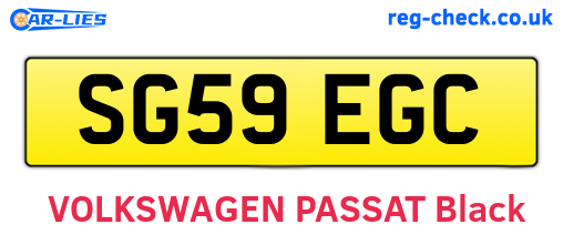 SG59EGC are the vehicle registration plates.