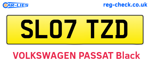 SL07TZD are the vehicle registration plates.