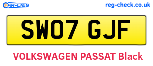 SW07GJF are the vehicle registration plates.