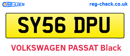 SY56DPU are the vehicle registration plates.