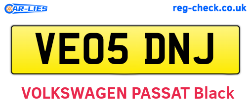 VE05DNJ are the vehicle registration plates.