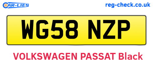 WG58NZP are the vehicle registration plates.