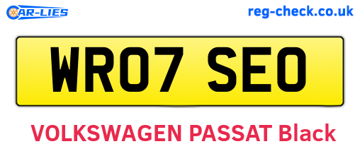 WR07SEO are the vehicle registration plates.