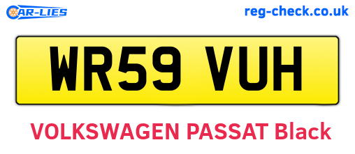 WR59VUH are the vehicle registration plates.