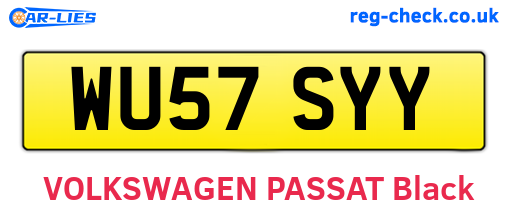 WU57SYY are the vehicle registration plates.