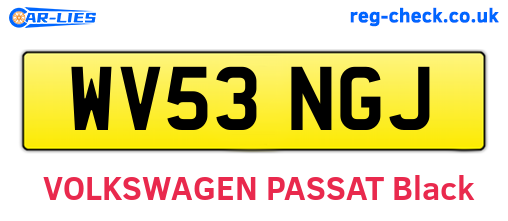 WV53NGJ are the vehicle registration plates.