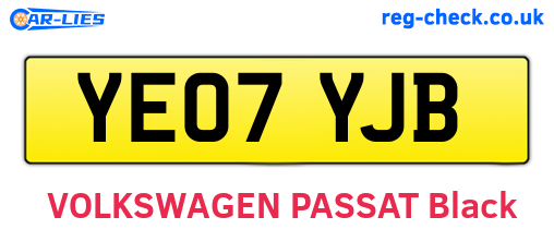 YE07YJB are the vehicle registration plates.