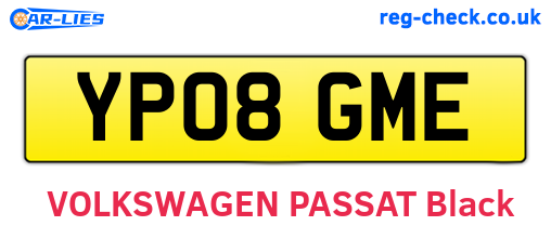 YP08GME are the vehicle registration plates.