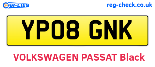 YP08GNK are the vehicle registration plates.