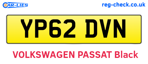 YP62DVN are the vehicle registration plates.