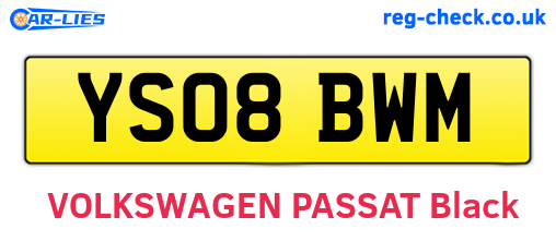 YS08BWM are the vehicle registration plates.