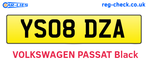 YS08DZA are the vehicle registration plates.