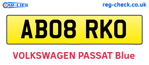 AB08RKO are the vehicle registration plates.