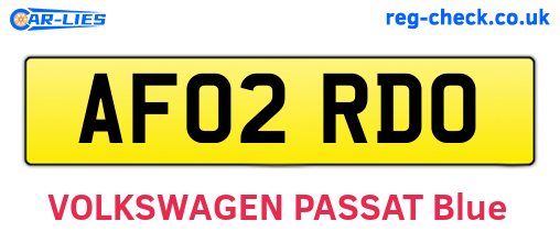 AF02RDO are the vehicle registration plates.